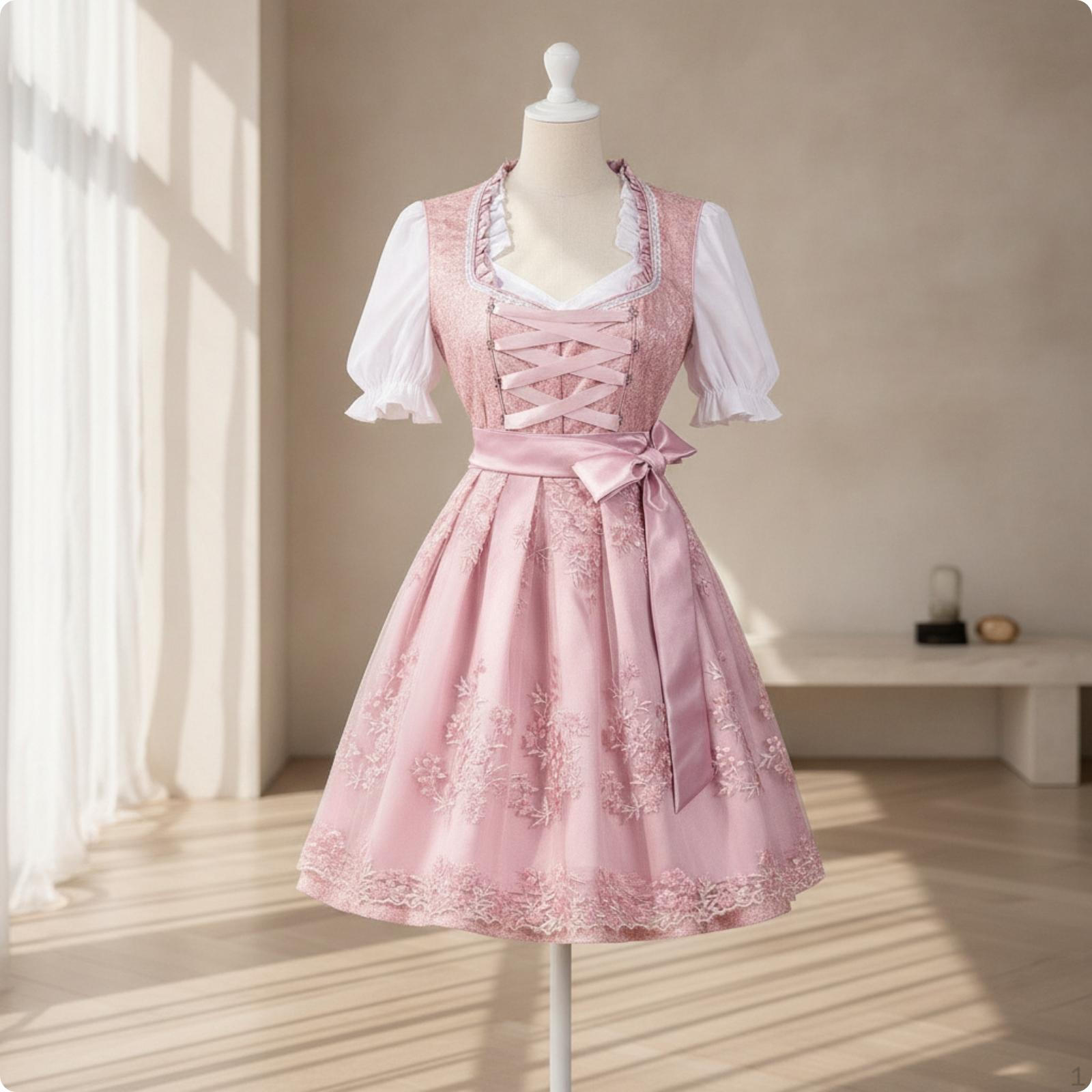 Traditional Dirndl Dress with Apron |