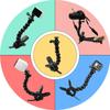 Suptig Jaws Gooseneck Flex Clamp Mount for GoPro Hero 12 Hero 11 Hero 10 9 8 7 6 5 4 Hero Session Hero 3 Hero DJI Insta Akaso Action Camera + 3, osmo,