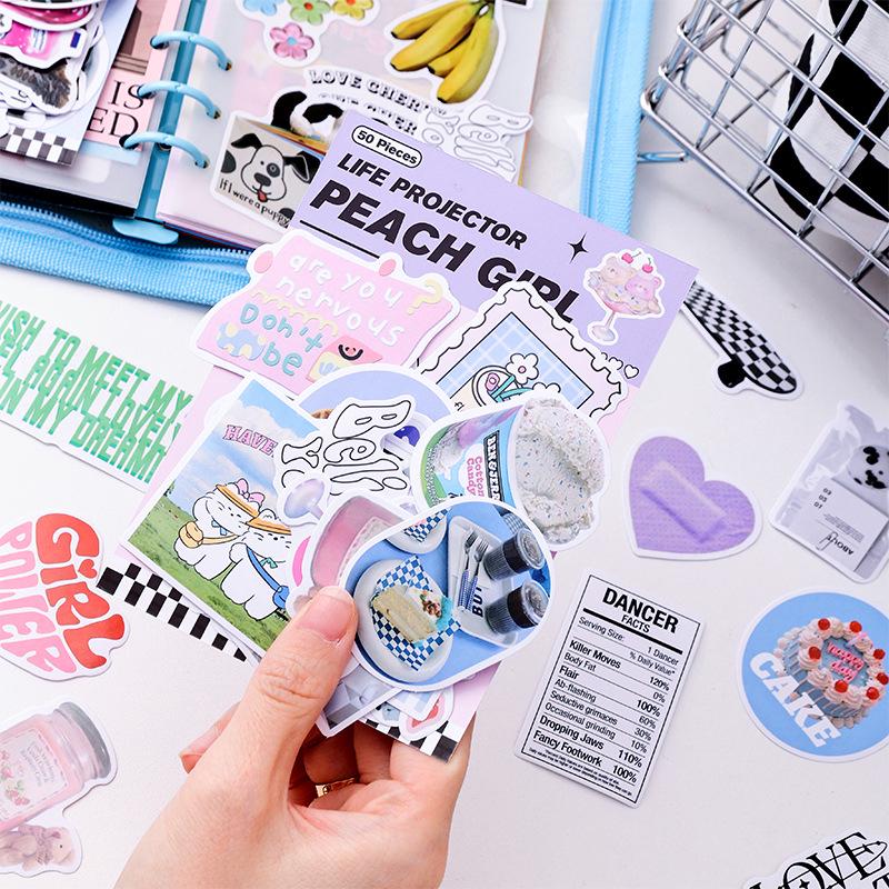 Jilü Yù Jiàn Eslite Life Projektor Serie - Koreanischer Stil DIY Journaling Sticker-Pack (50 Stück)