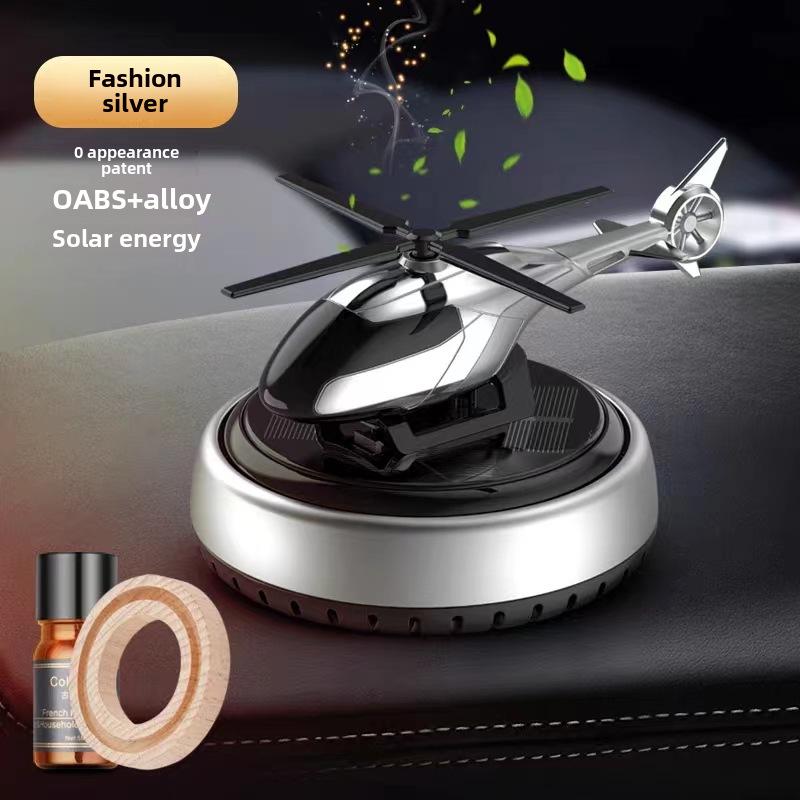 Solární pohon rotující helikoptéry auto Aromaterapie Ornament