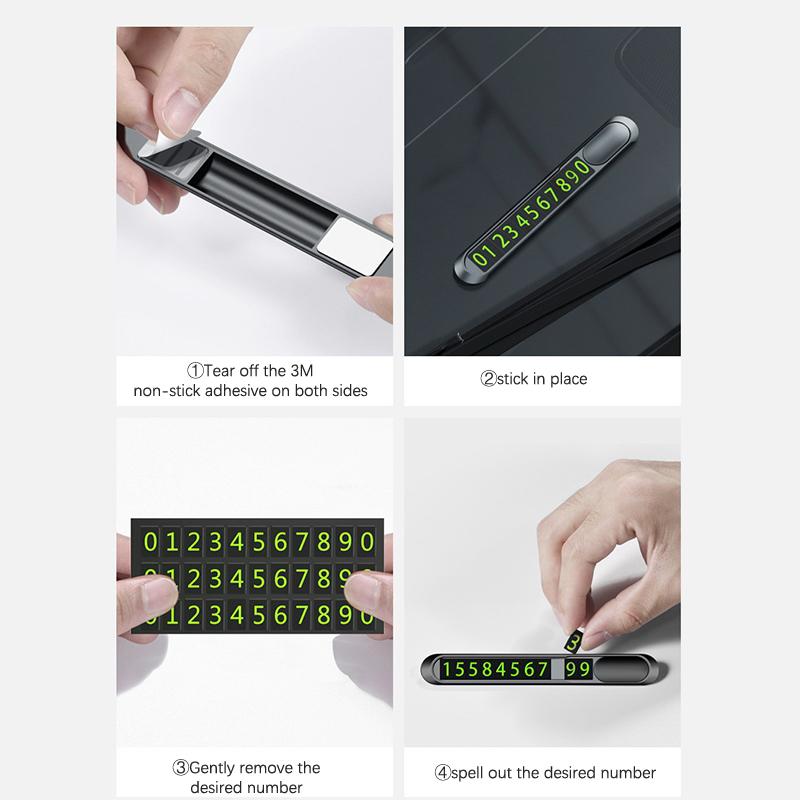 Luminous Car Temporary Parking Card Car Sticker Hidden Car Auto Phone Number Card Plate Car Accessories