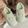 Couple bear head cotton slippers cute home indoor non-slip thick-soled plush shoes warm winter slippers