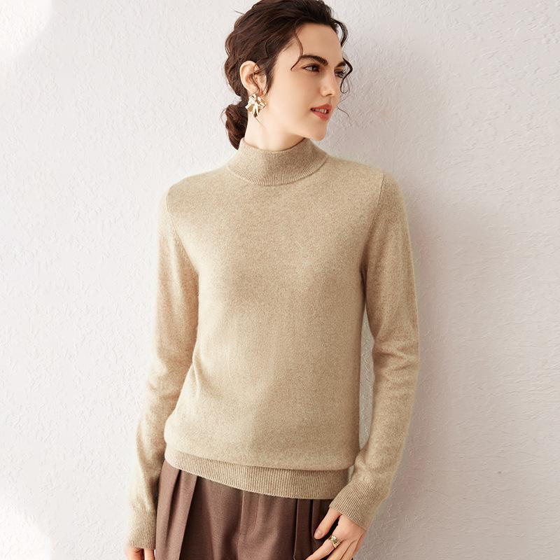 Cashmere Sweater for Women In Autumn and Winter New Soft and Glutinous Skin-friendly Base Shirt Pullover Solid Color Versatile Sweater