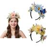 New Simulated Flower Butterfly Headband Bride Sweet Wreath Hair Accessories Photo Headgear