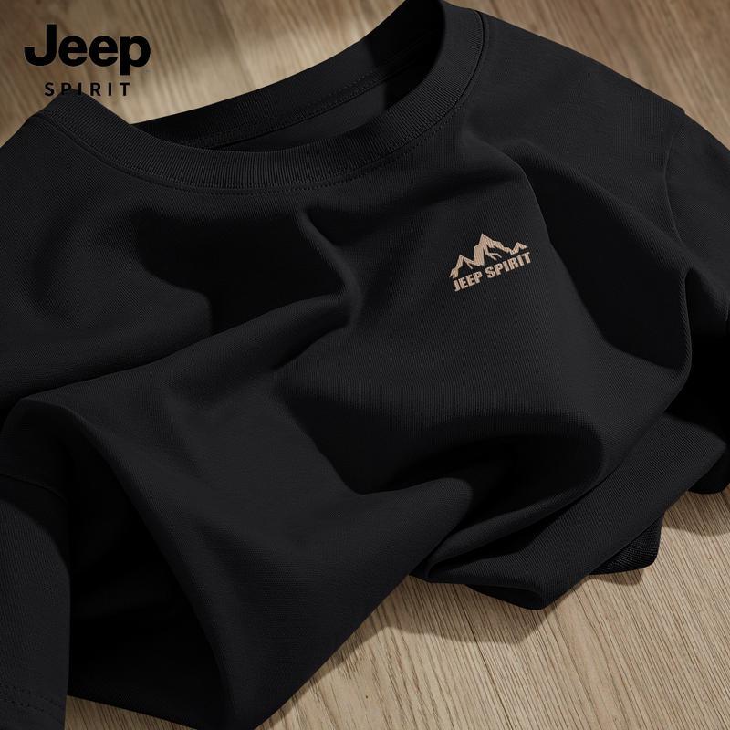 JEEP SPIRIT Men s 2025 Summer Combed Cotton T-Shirt 2XL