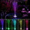 Pompa per Fontana Solare da 6,3 pollici, Pompa Acqua Fontana per Vasca Uccelli Solare da 3W Batteria Integrata 1500mAh, Fontana Solare LED con 6 Ugelli IPX8