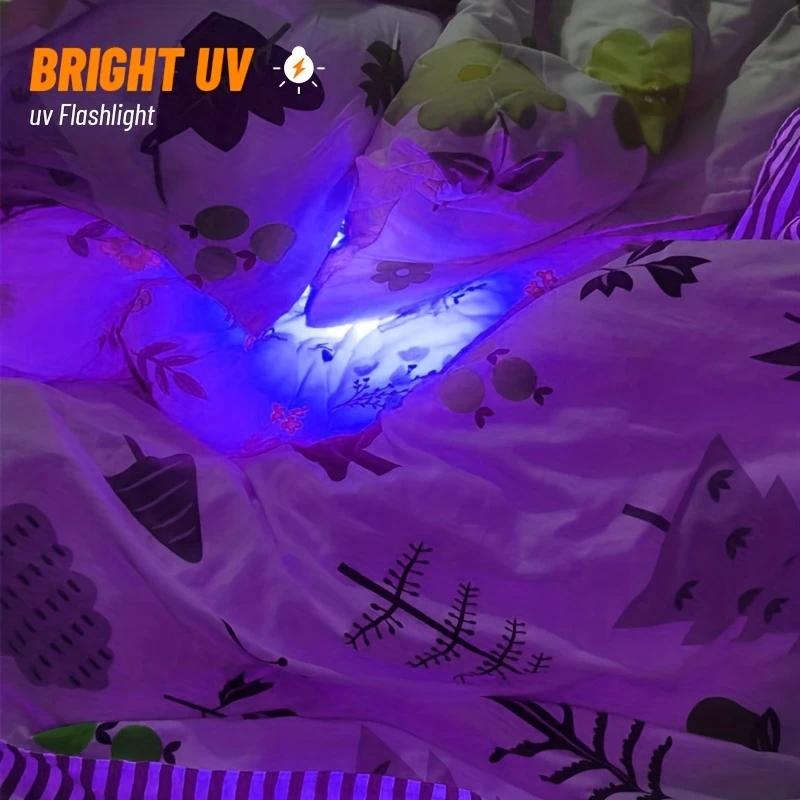 UV 395NM Flashlight Rechargeable UV Zoomable Torch 3 Modes Camping Ultraviolet Flashlights for Pet Stacks Fluorescent Detection