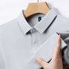 Bügelfreies und atmungsaktives hochwertiges Herren-T-Shirt mit mittleren und kurzen Ärmeln, Reverskragen, Business-Casual, einfarbiges Poloshirt