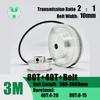 HTD3M Set 40 Diş 80 Diş Triger Kasnağı Kayış Seti Kayış Genişliği 10mm Delik Çapı 4~20mm Redüksiyon 2:1 Yavaşlatma 3M Kasnak Kiti Senkron Tekerlek
