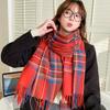 Sciarpa a Quadri Invernale da Donna, Stile Giapponese-Coreano Carino, Versatile Scaldacollo Caldo a Sciarpa