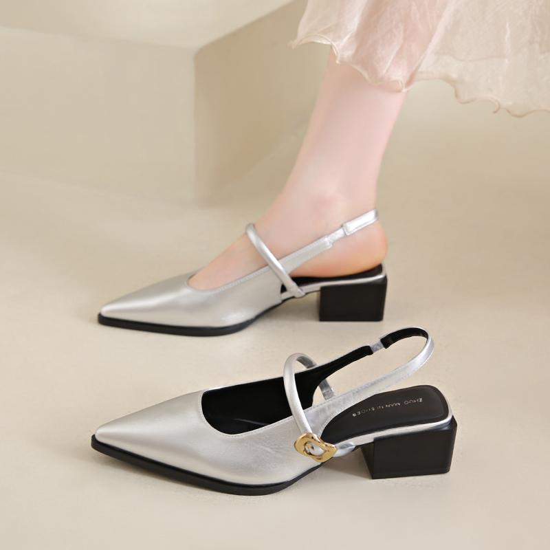 

Модные туфли Мэри Джейн на толстом каблуке в ретро-стиле для женщин, модные туфли-лодочки с неглубоким вырезом и острым носком для комфорта леди в офисе 40 серебряный