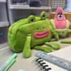 Cartoon Plush Frog Pencil Case - Large Capacity, Cute Sausage Mouth Design, Student Stationery Box