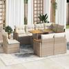 VidaXL Garden Lounge Set with Cushions 9 Pcs Beige Wicker Acacia 3327502