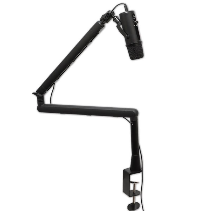 Foldable Portable Aluminum Mic Boom Stand Shake Proof Design Compatible for Smartphones Tablets Podcast Studio Use