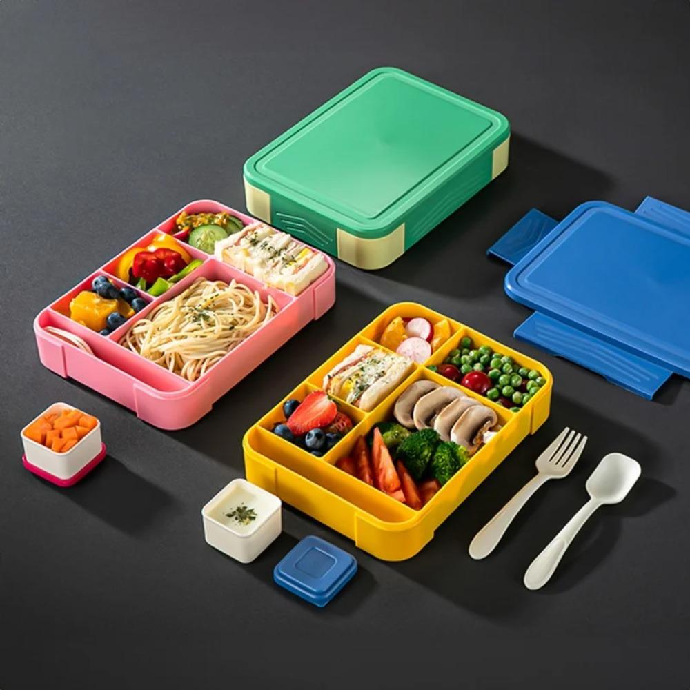 With Cutlery Lunch  Containers 5 Compartments Salad Box Picnic Box Children Lunch Boxes  Kids