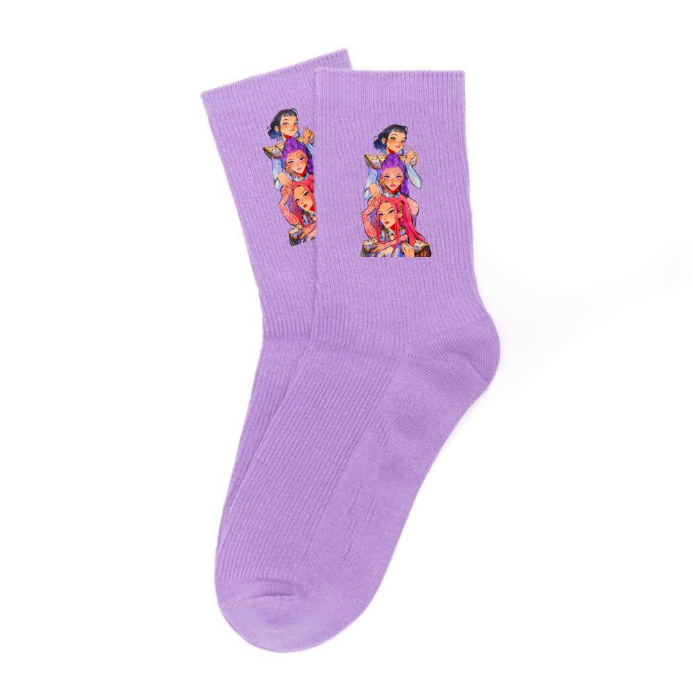 Neueste Kpop-Dämonenjäger-Socken, weich, dick und warm, für Schüler, Outdoor-Sportarten, Herbst, kalte Jahreszeit, Mädchen, wadenlang, Kindergeburtstag, Geschenk