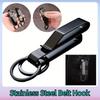 Porte-clés de voiture en acier inoxydable avec mousqueton Porte-clés Accroche-ceinture Clip pour clés Utilisation en camping