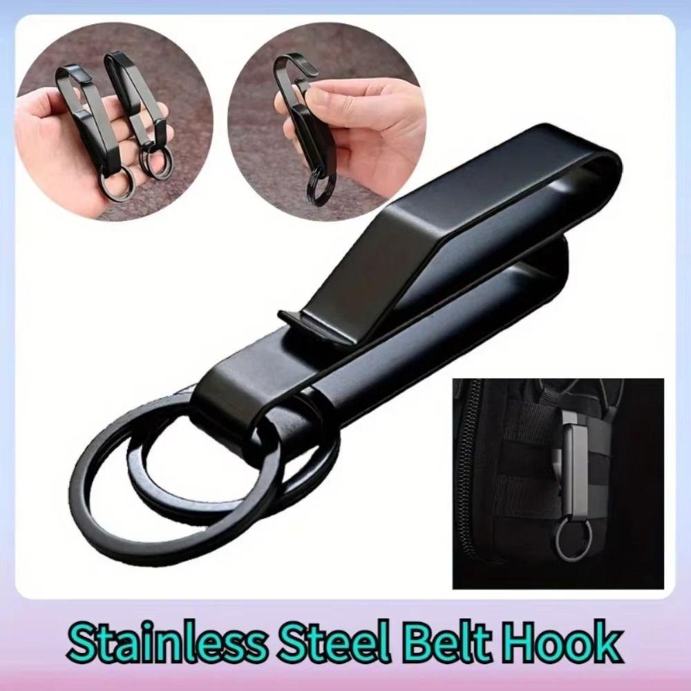 Anti-Lost Car Key Holder Stainless Steel Keychain Belt Hanger Hook Tool Key Clip Bag Strap
