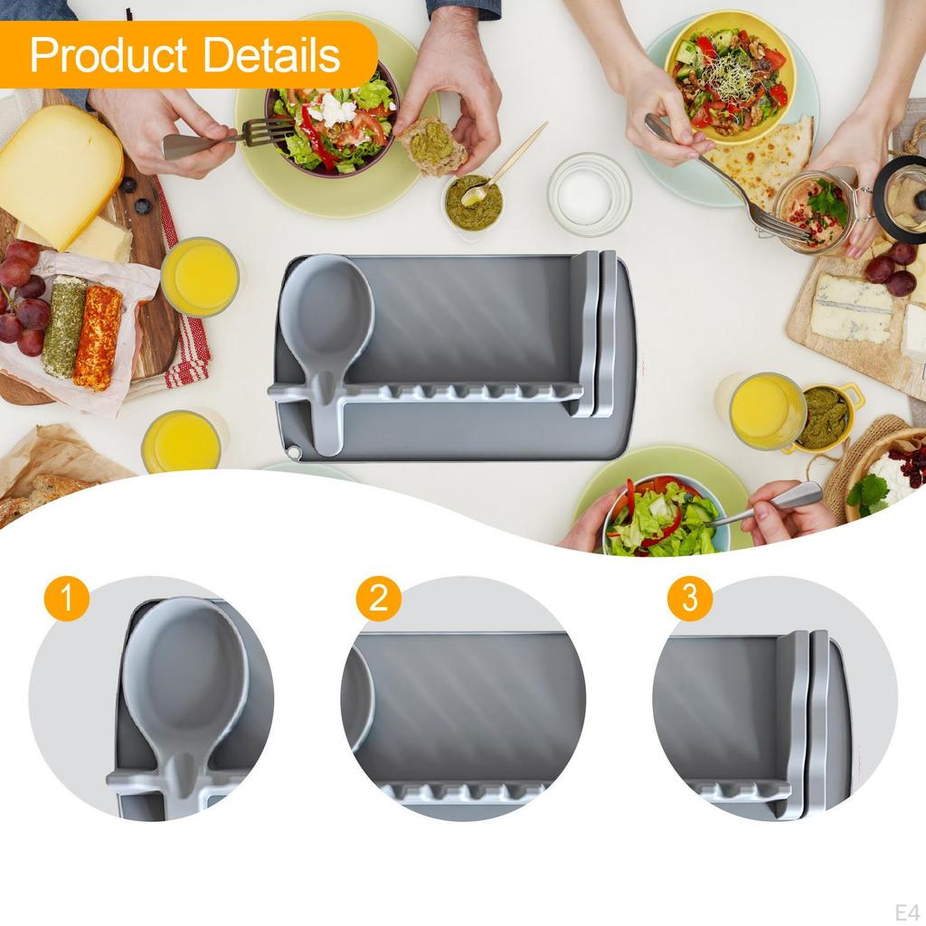 Silicone Utensil Rest Spoon Holder for Stove Individual Slots