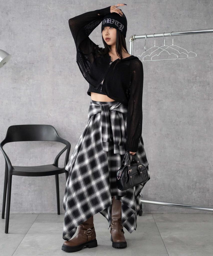 WEGO Korean Distressed Mesh Short Size Black Women's Hoodie, F,