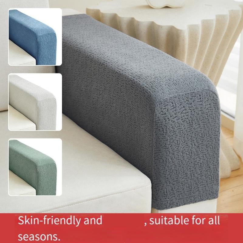 Pack of 2 Sofa Armrest Protectors Full Coverages Stretch Arm Chair Covers Textured Nonslip Slipcovers Machine Washable