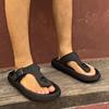 2025 Summer New Round Toe Flip Flops Women's Slipper Buckle Outdoor Flat with Sandals Women with Solid Concise Hot Sale Slippers