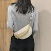 2021 Trendy Women's High-End Plaid PU Crossbody Chest Bag with Thick Chain Strap