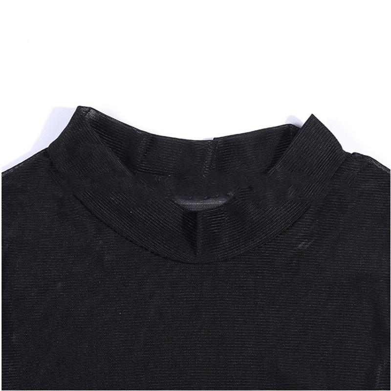 Fashion Ladies Sexy See Through Bodysuit Dress Womens Long Sleeve Dress Casual Clubwear Sexy Party Night Club Mini Dress Plus Size