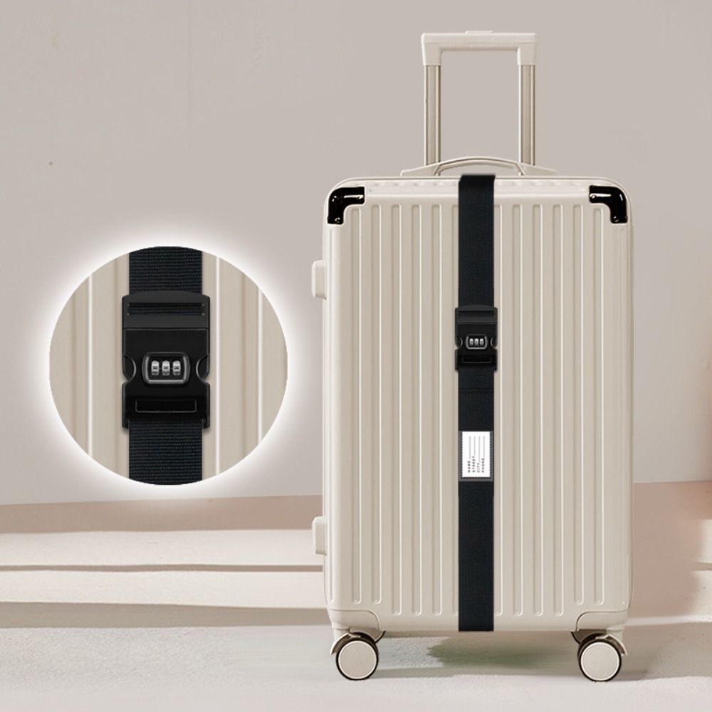Password Lock Luggage Buckle Strap Name Sticker Anti-lost Travel Suitcase Accessories Durable Adjustable Baggage Belts