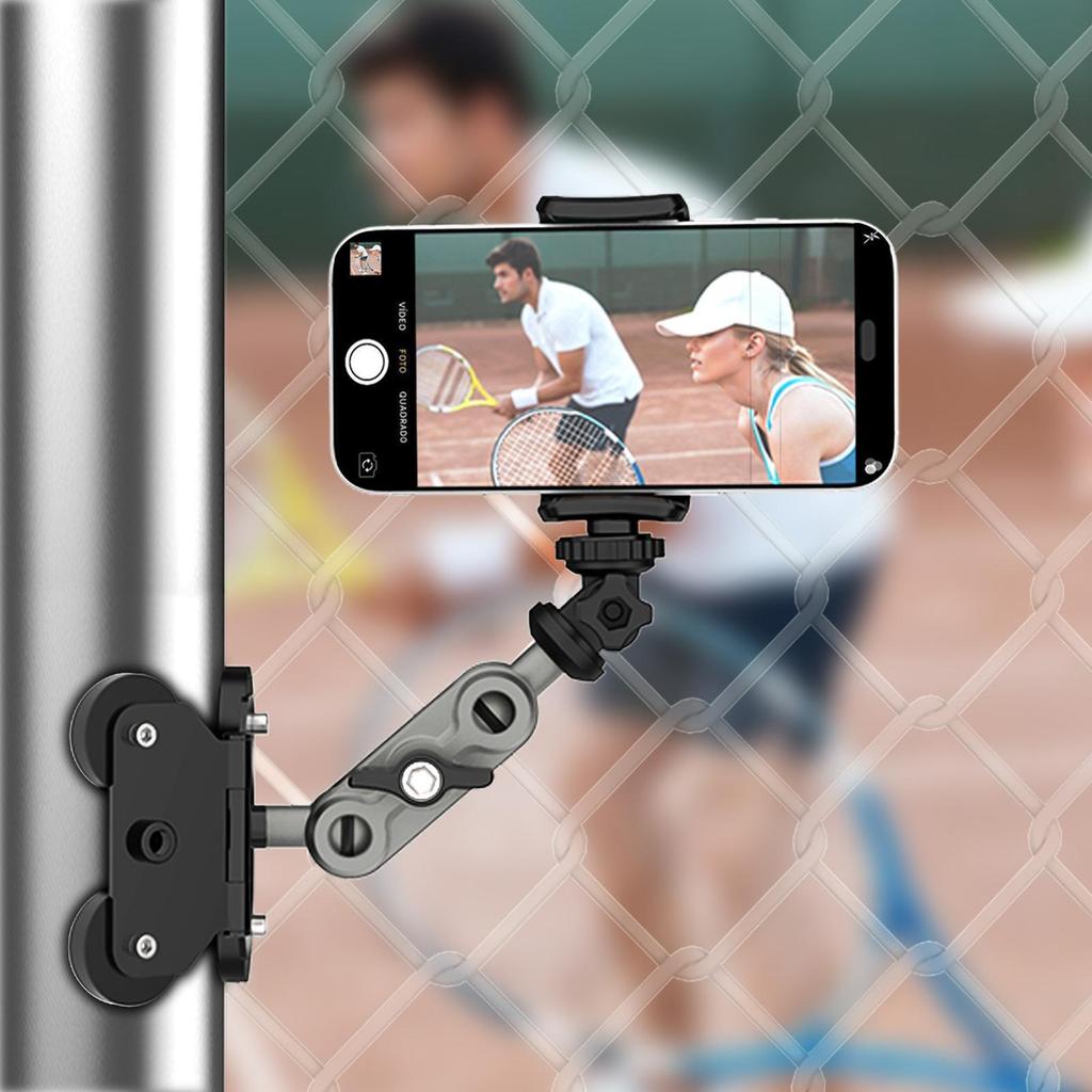 Fence Post Bracket Magnetic Fence Bracket, Iron Pole Mounting Clip Adjustable Metal Phone/camera Holder Fence Post Phone Bracket