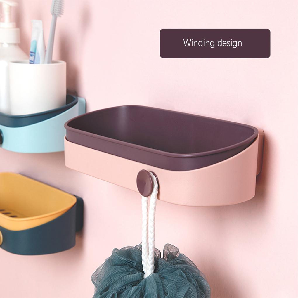 Wall Mounted Storage Holder Cloth Rack Organizer Drainer Tray Punch-free Shelf Hanger Shower Kitchen Household Bathroom
