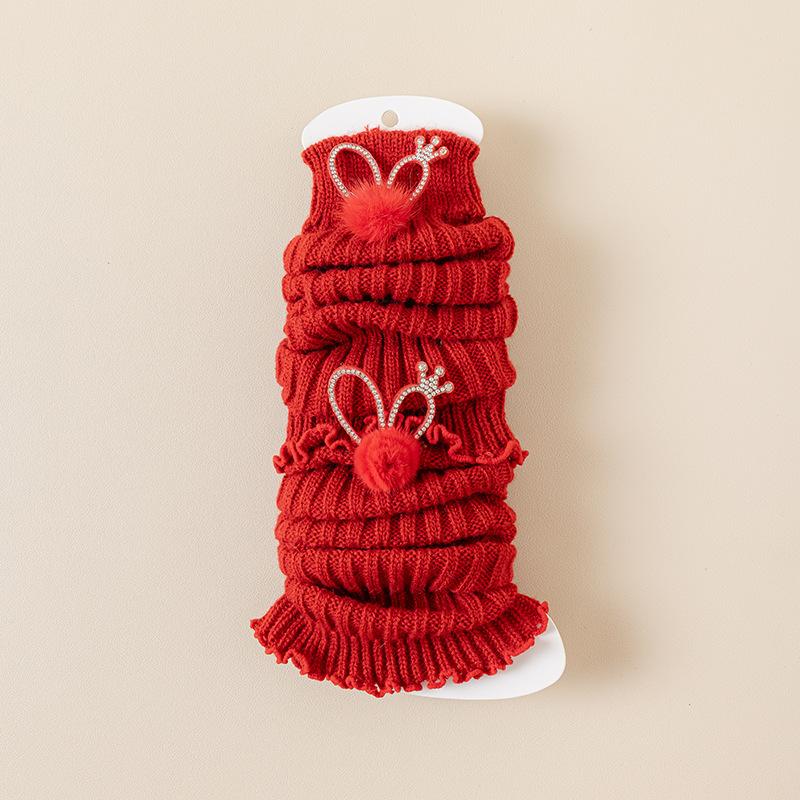 New Girls Socks Red Medium Tube Socks Christmas Calf Cover Warm Thickened Children s Stacking Socks