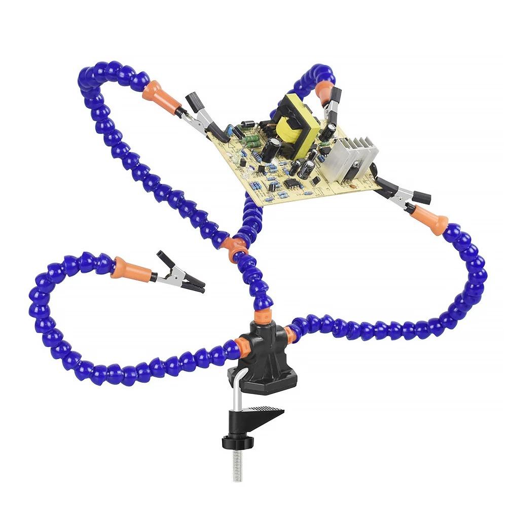 Plastic Soldering Helping Hand Tool Black/Blue Soldering Stand Flexible Arm Soldering Tool