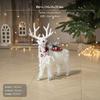 White Reindeer Christmas Decor Plush Figurine for Home, Store Window, Tree 24x14x35cm