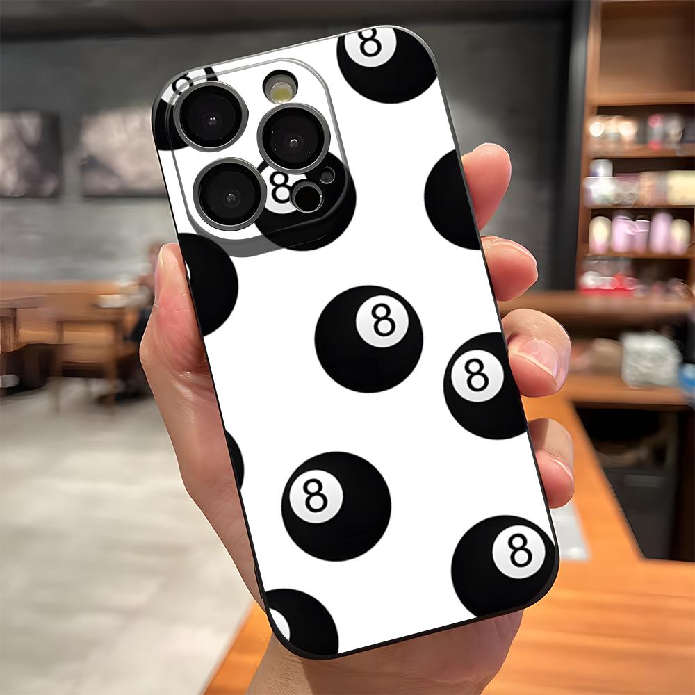 Billiard Fashion Number 8 Phone Case For IPhone 17 Pro Max 15 Pro 16 14 Plus 12 13 Mini 11 Pro Shockproof Soft Cover