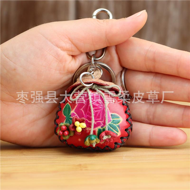 Первый слой Коровья кожа Креативный Мешок удачи Подвеска на сумку Красный Мешок удачи Брелок Мини Мешочек Подвески Аксессуары Подарок красный