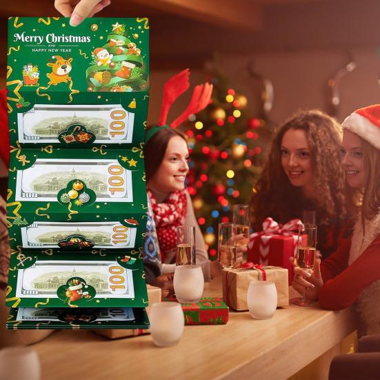 Vánoční obálky na peněžní dárky 6 přihrádek Držák na peníze a dárkové karty na hotovost DIY sváteční překvapení Peněžní obálka pro vánoční párty potřeby