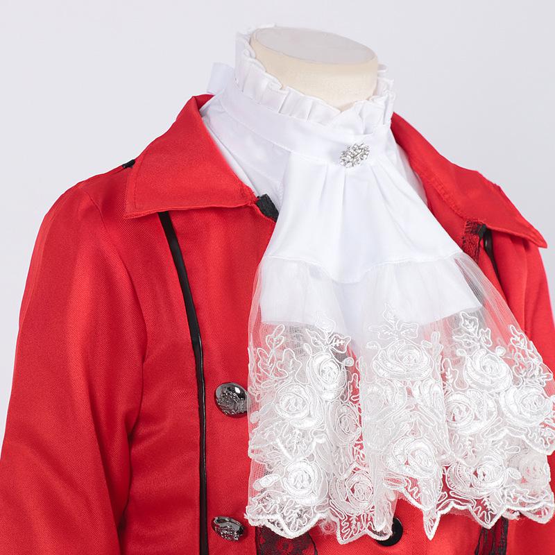 European & American Women's Medieval Lace Spliced Trench Coat Costume Set