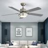 Modern Stainless Steel Ceiling Fan Lights with Lights Restaurant Fan Lights, Remote Dimming, Energy-saving Silent Pendant Lights
