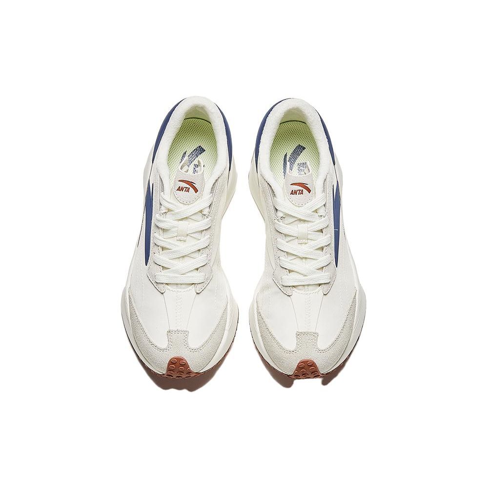 Anta Ice Sugar 3 Fleece Fabric Versatile Wear Resistant Lightweight Low Top Casual Shoes Women Casual Shoes White Blue 922328856-6