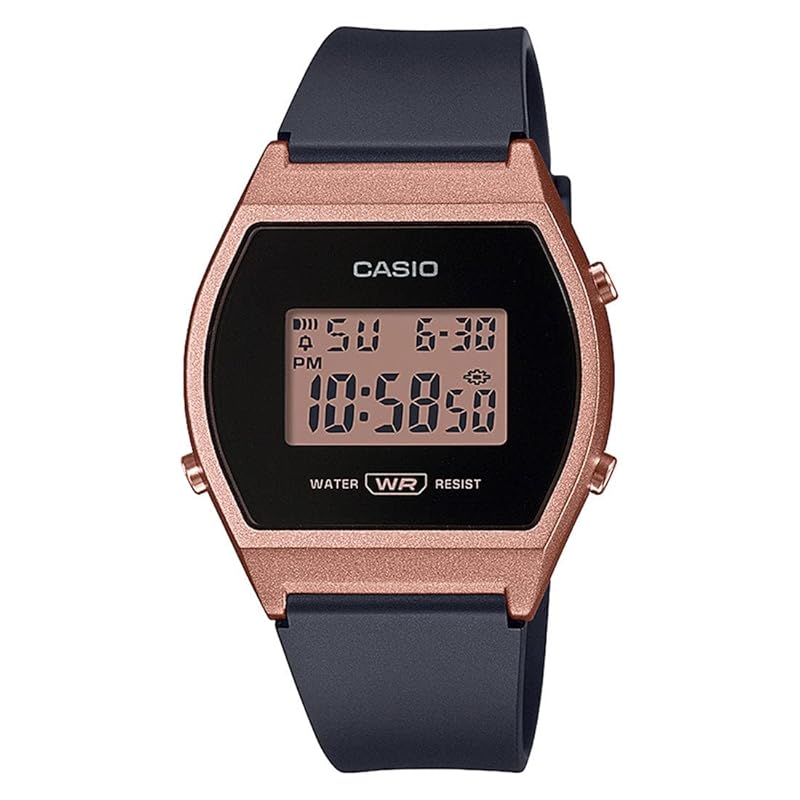

[Casio] CASIO standard digital ladies girls watch LW-204-1A No cosmetic box Black x rose gold overseas model [product]