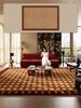 Vintage American Plaid Rug for Living Room Large Area Carpet Mid-tone Maillard Brown Mat Coffee Tables Rugs Bedroom Floor Mats