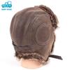 Morytrade Pilot Cap Leather Russian Hat with Ear Flaps (Brown, 58-60cm)