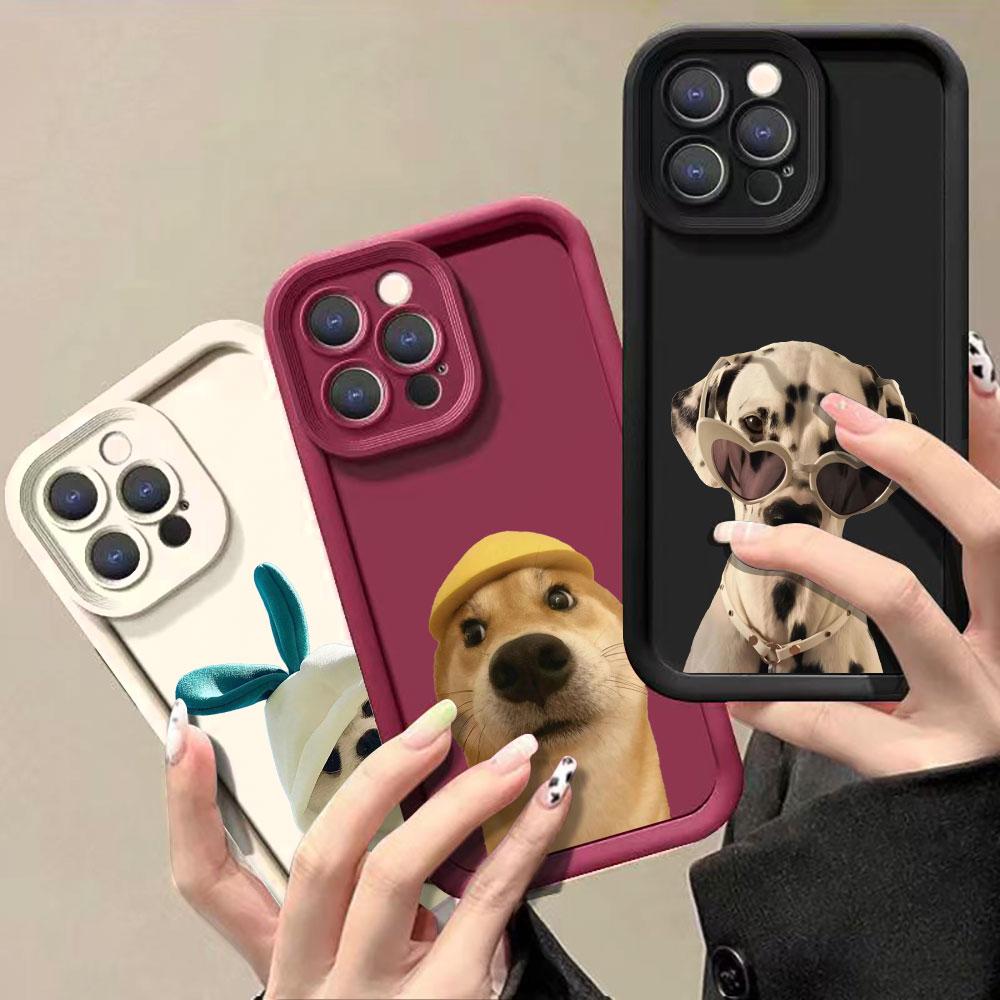 Funny Dog Cute Animal Case For Huawei P50 P40 P30 Mate 40 30 20 Nova Y70 Y70S 10 10SE 9 7 7SE Honor 50 50SE PRO 5G Liquid Cover
