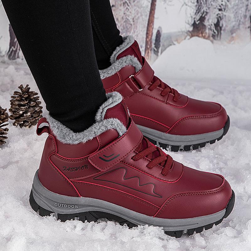 Genuine winter models, warm, velvet, thickened leather, waterproof and non-slip cotton shoes, comfortable walking shoes 36