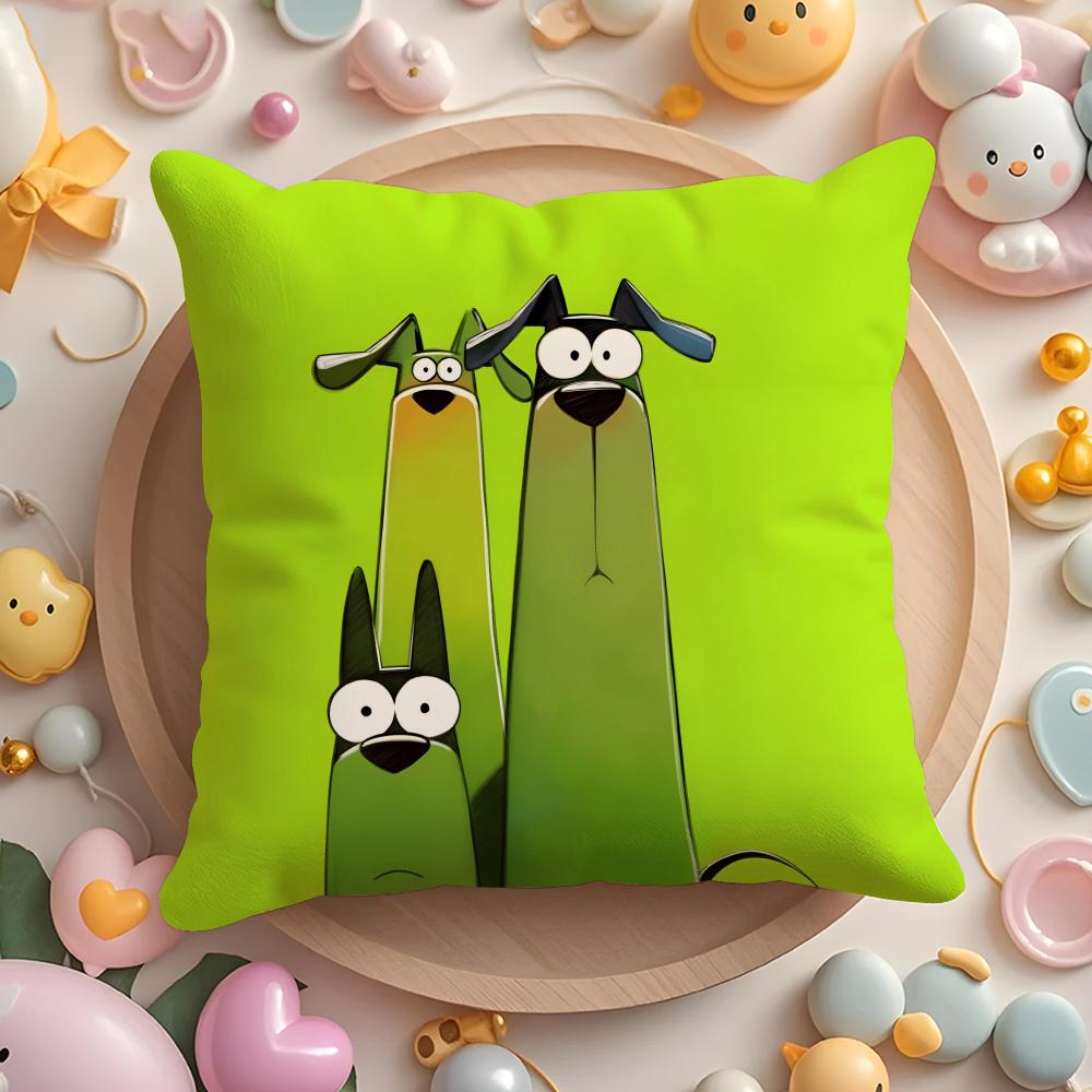 Cartoon Dobermann Pinscher Kissenbezug für Zuhause & Auto, Mehrzweck-Kissenbezug - Wendbar, Weich & Langlebig für den täglichen Gebrauch