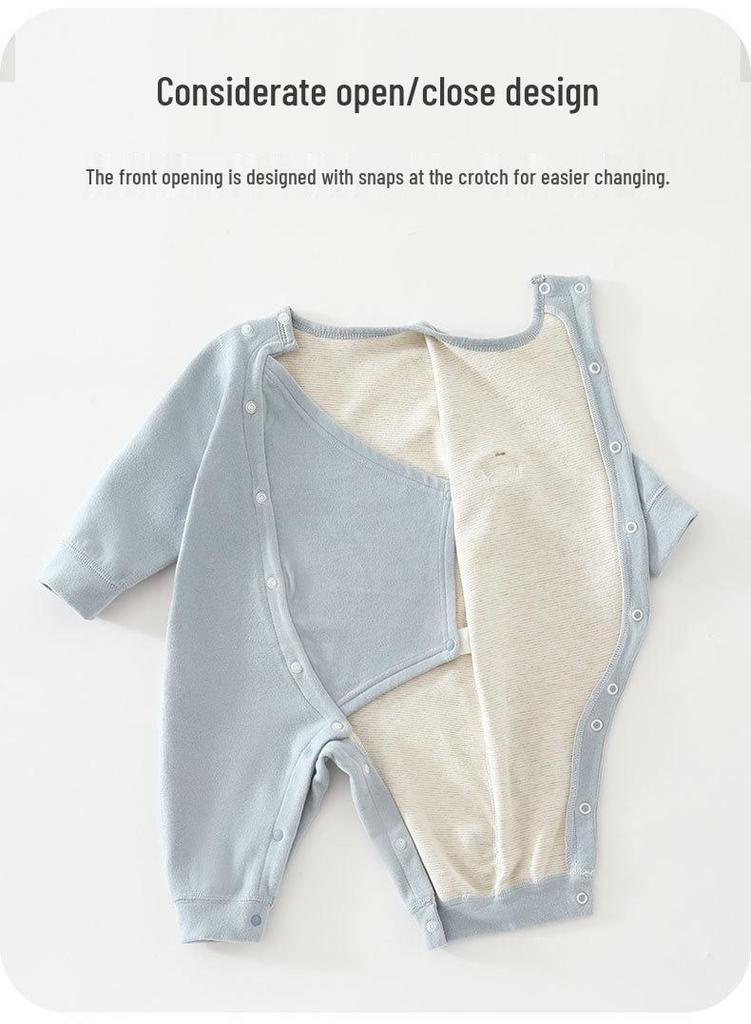 A-Class Warm Baby Onesie: Long-Sleeve, Belly-Protective, Perfect for Spring & Autumn, Ideal for Crawling & Outings
