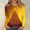 Women's Loose Comfortable Casual Fashion V-Neck Christmas Print Long Sleeve Hoodie