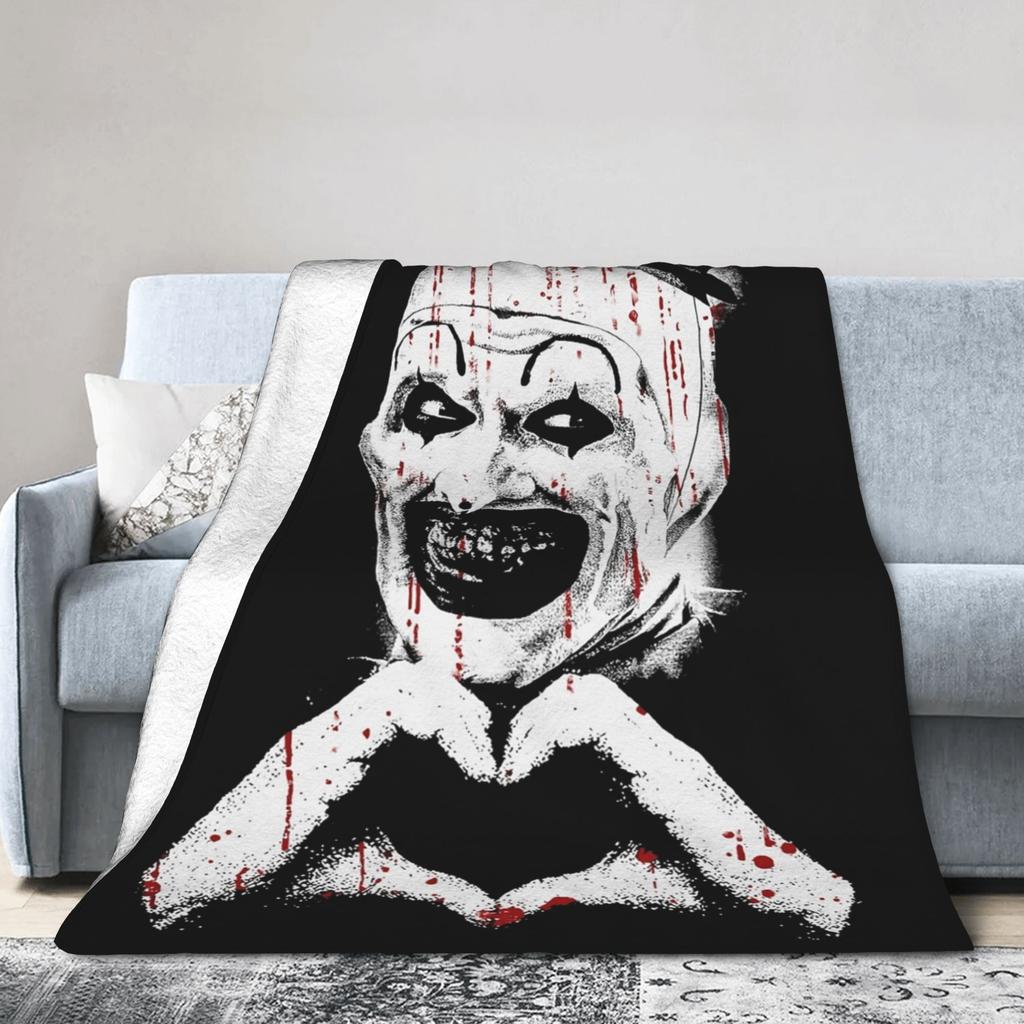 Art The Clown Terrifier Vintage Blankets Coral Fleece Plush Spring Autumn Super Soft Throw Blankets for Home Car Quilt