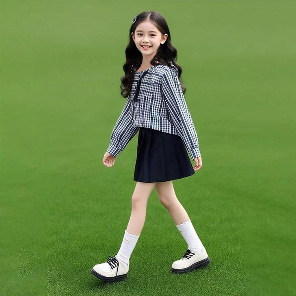 2025 Módní dívčí kostkovaná bunda: Stylové jarní a podzimní oblečení pro děti